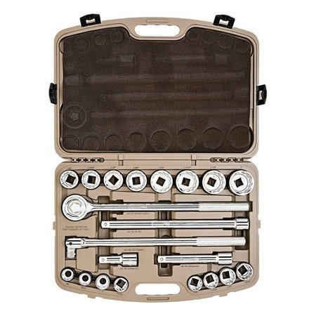 WELLER Crescent Assorted Sizes X 3/4 in. drive SAE 12 Point Mechanic's Tool Set 21 pc CTK21SAEN
